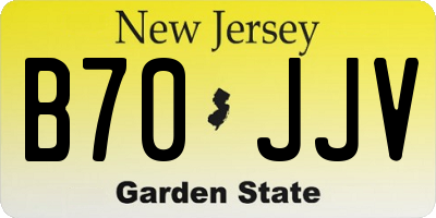 NJ license plate B70JJV