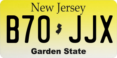 NJ license plate B70JJX