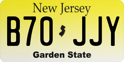 NJ license plate B70JJY