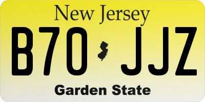 NJ license plate B70JJZ