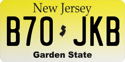 NJ license plate B70JKB