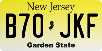 NJ license plate B70JKF