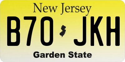 NJ license plate B70JKH