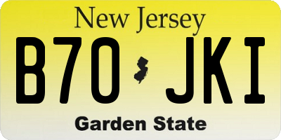 NJ license plate B70JKI