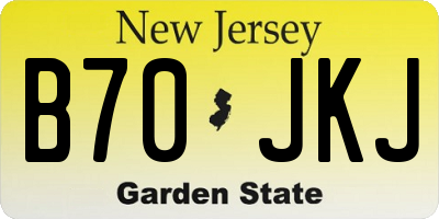 NJ license plate B70JKJ