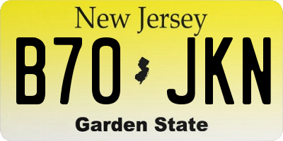 NJ license plate B70JKN