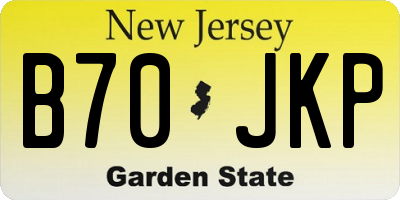 NJ license plate B70JKP