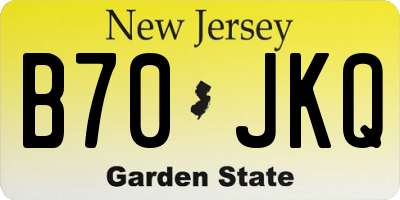 NJ license plate B70JKQ