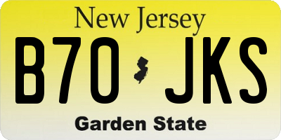 NJ license plate B70JKS