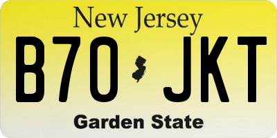 NJ license plate B70JKT