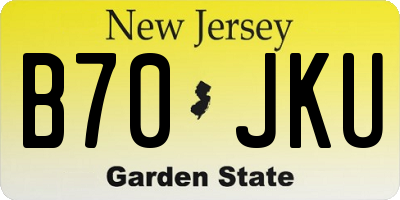 NJ license plate B70JKU