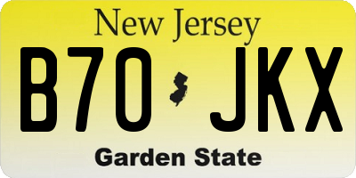 NJ license plate B70JKX
