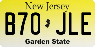 NJ license plate B70JLE