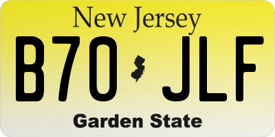 NJ license plate B70JLF