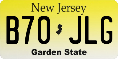NJ license plate B70JLG