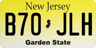 NJ license plate B70JLH