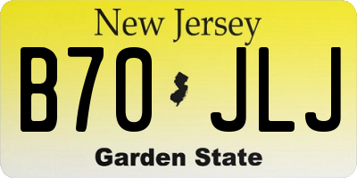 NJ license plate B70JLJ