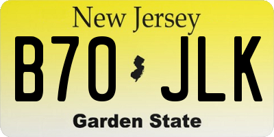 NJ license plate B70JLK