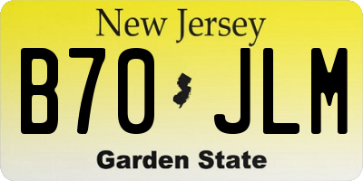 NJ license plate B70JLM