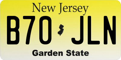 NJ license plate B70JLN