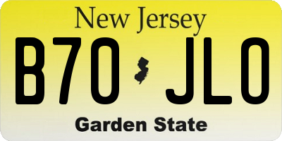 NJ license plate B70JLO