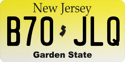 NJ license plate B70JLQ