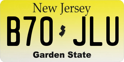 NJ license plate B70JLU