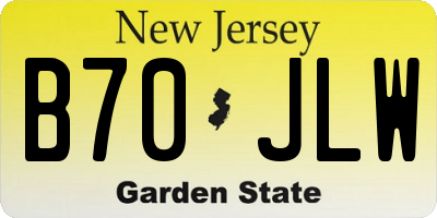 NJ license plate B70JLW