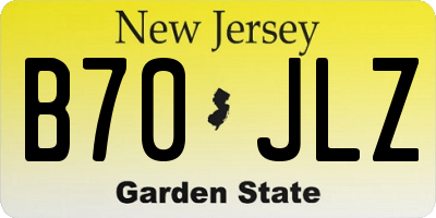 NJ license plate B70JLZ