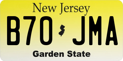 NJ license plate B70JMA