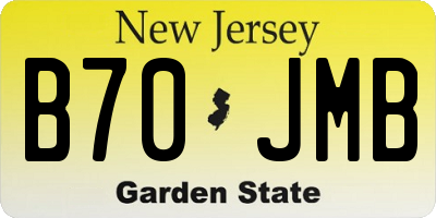 NJ license plate B70JMB