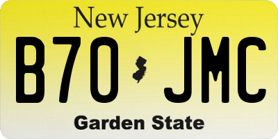 NJ license plate B70JMC