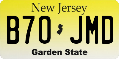 NJ license plate B70JMD