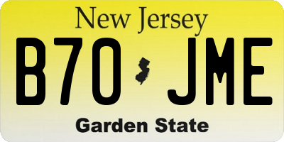 NJ license plate B70JME