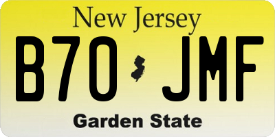 NJ license plate B70JMF