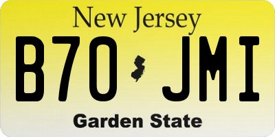 NJ license plate B70JMI