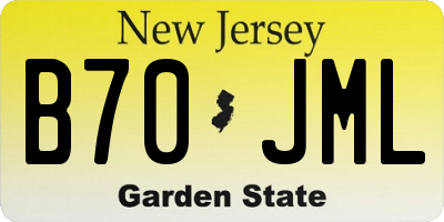 NJ license plate B70JML