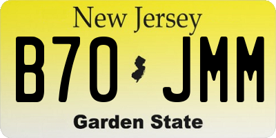 NJ license plate B70JMM