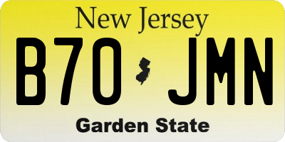 NJ license plate B70JMN