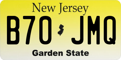 NJ license plate B70JMQ