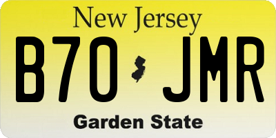 NJ license plate B70JMR