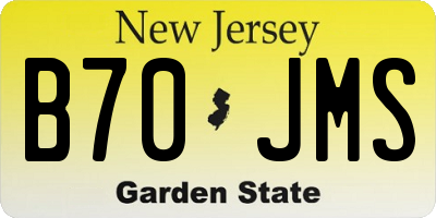 NJ license plate B70JMS