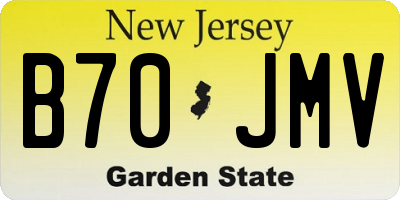 NJ license plate B70JMV