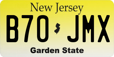 NJ license plate B70JMX