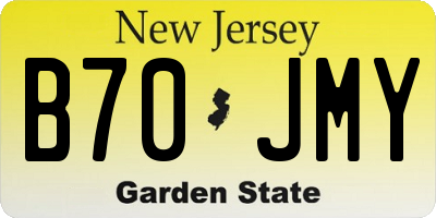 NJ license plate B70JMY