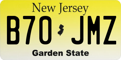 NJ license plate B70JMZ