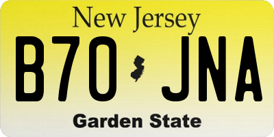 NJ license plate B70JNA