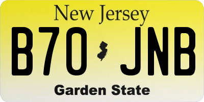 NJ license plate B70JNB