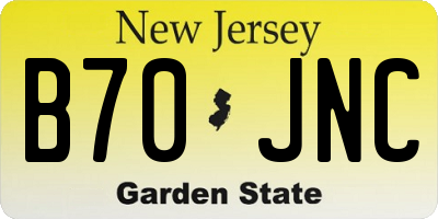 NJ license plate B70JNC