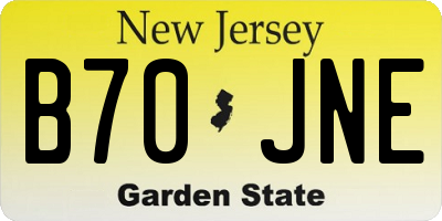 NJ license plate B70JNE